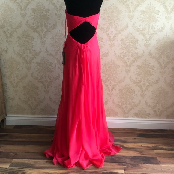 BNWT La Femme floor length chiffon gown - Picture 4 of 8
